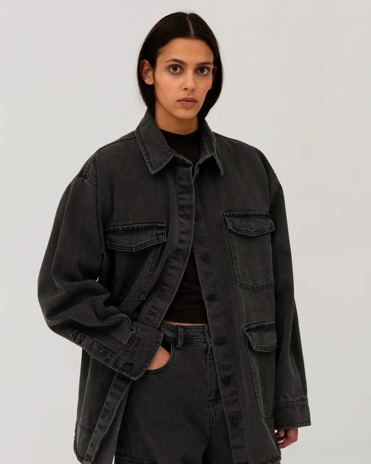 Classic Jeans Shirt - Washed Black