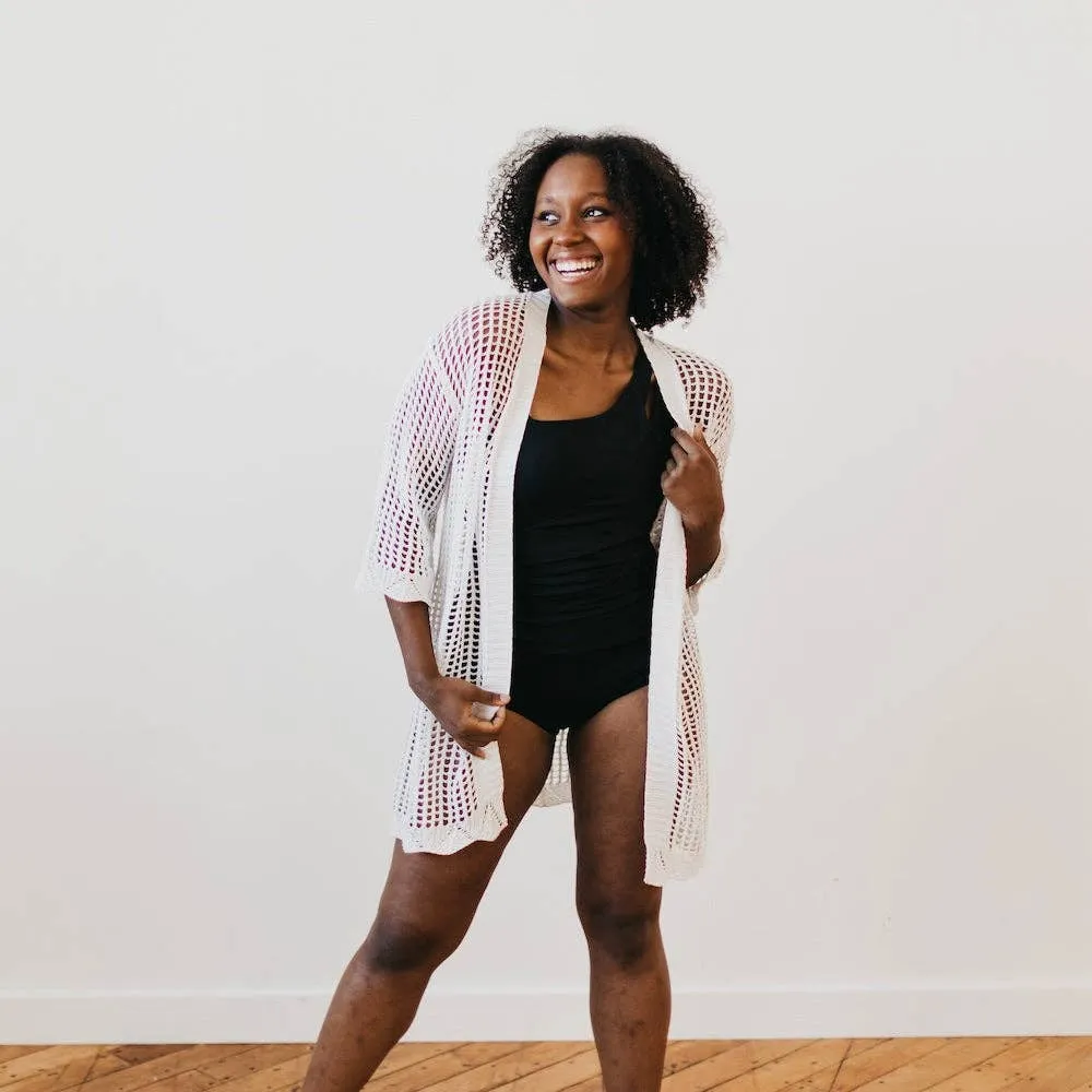 Coastal Views Crochet Tie Kimono