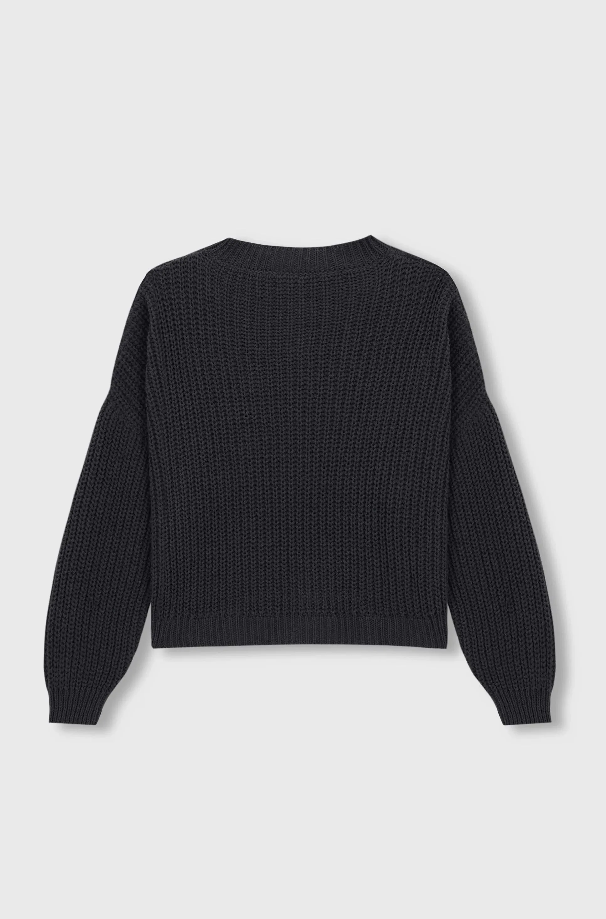 Cotton Cropped Sweater, Anthracite