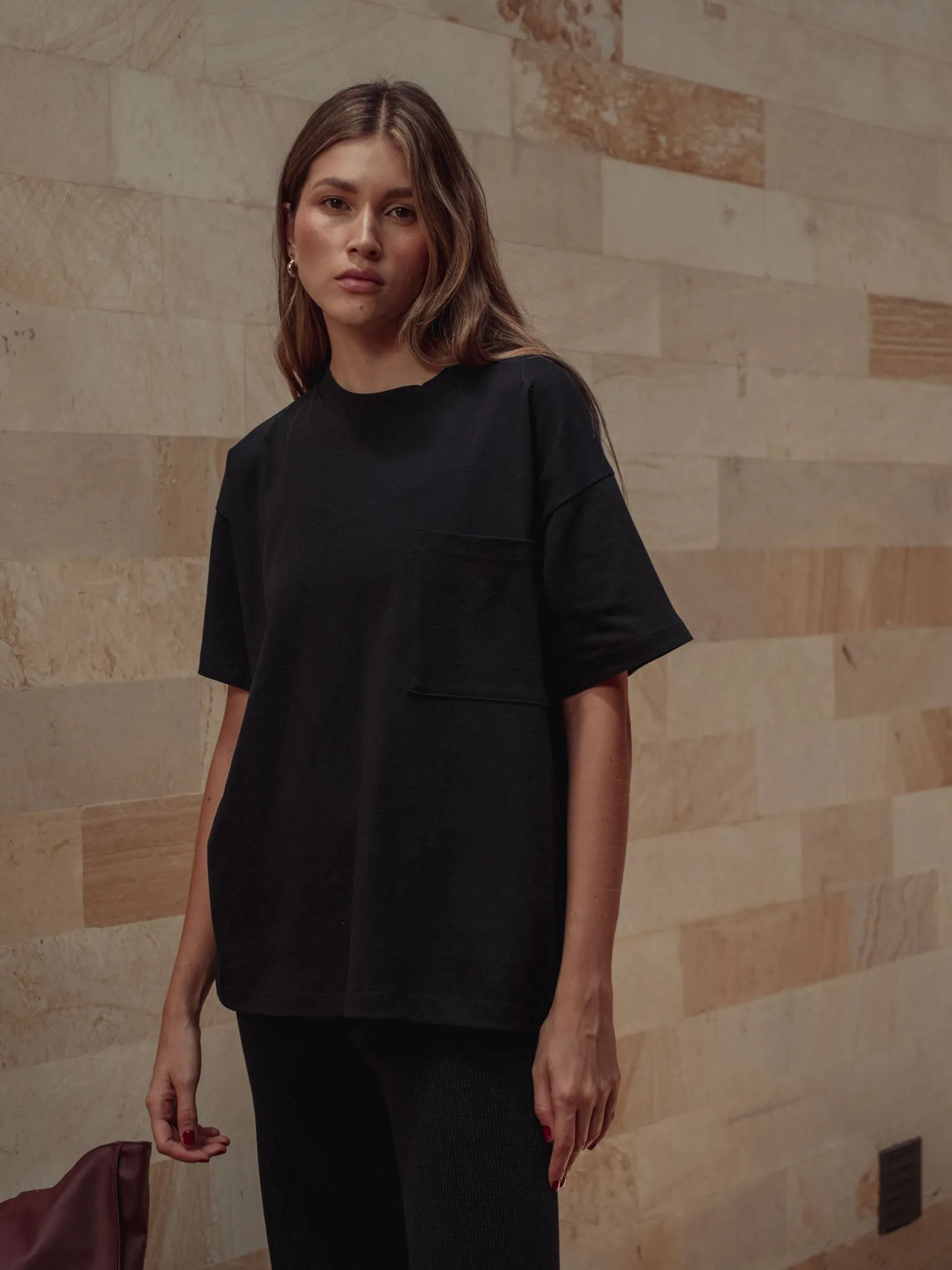 COTTON POCKET T-SHIRT - BLACK