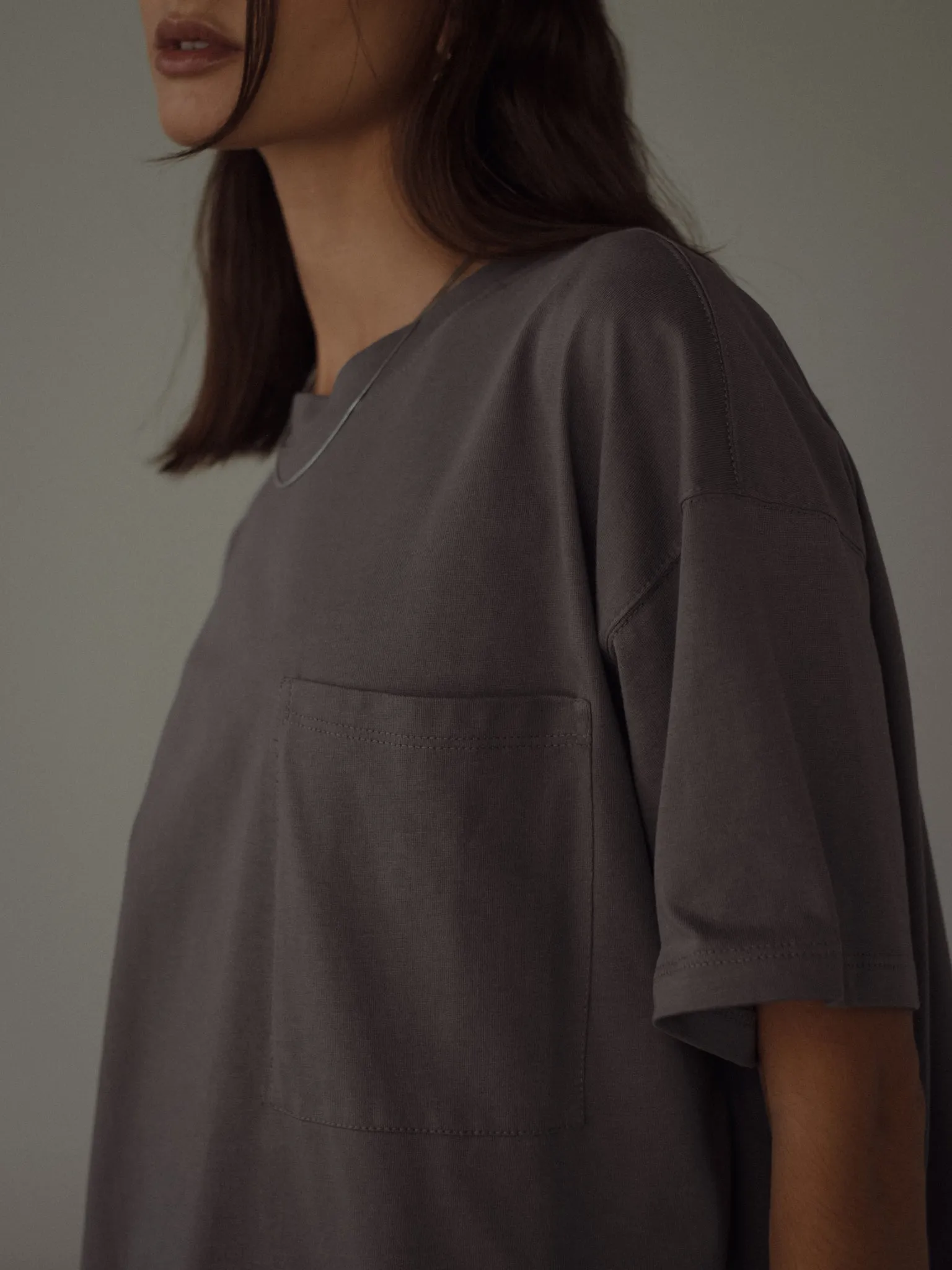 COTTON POCKET T-SHIRT STORM GREY