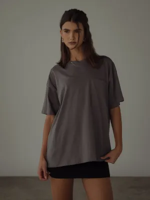 COTTON POCKET T-SHIRT STORM GREY