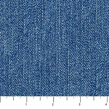 Cowboy Blues - Blue Denim (100% cotton, NOT true denim) by Northcott by the yard 3387