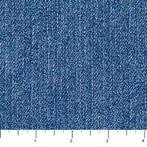 Cowboy Blues - Blue Denim (100% cotton, NOT true denim) by Northcott by the yard 3387