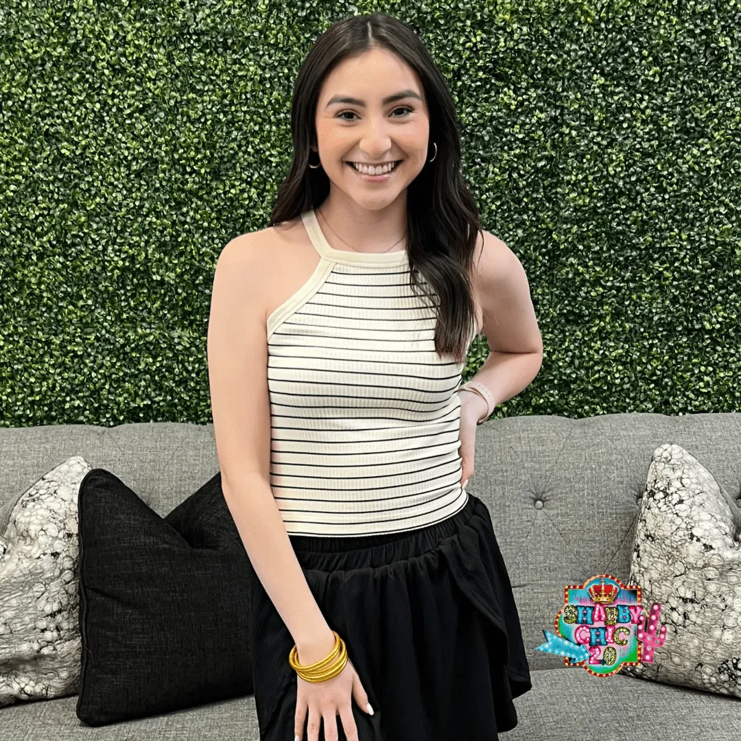 Cream/Black Cami Crop Top