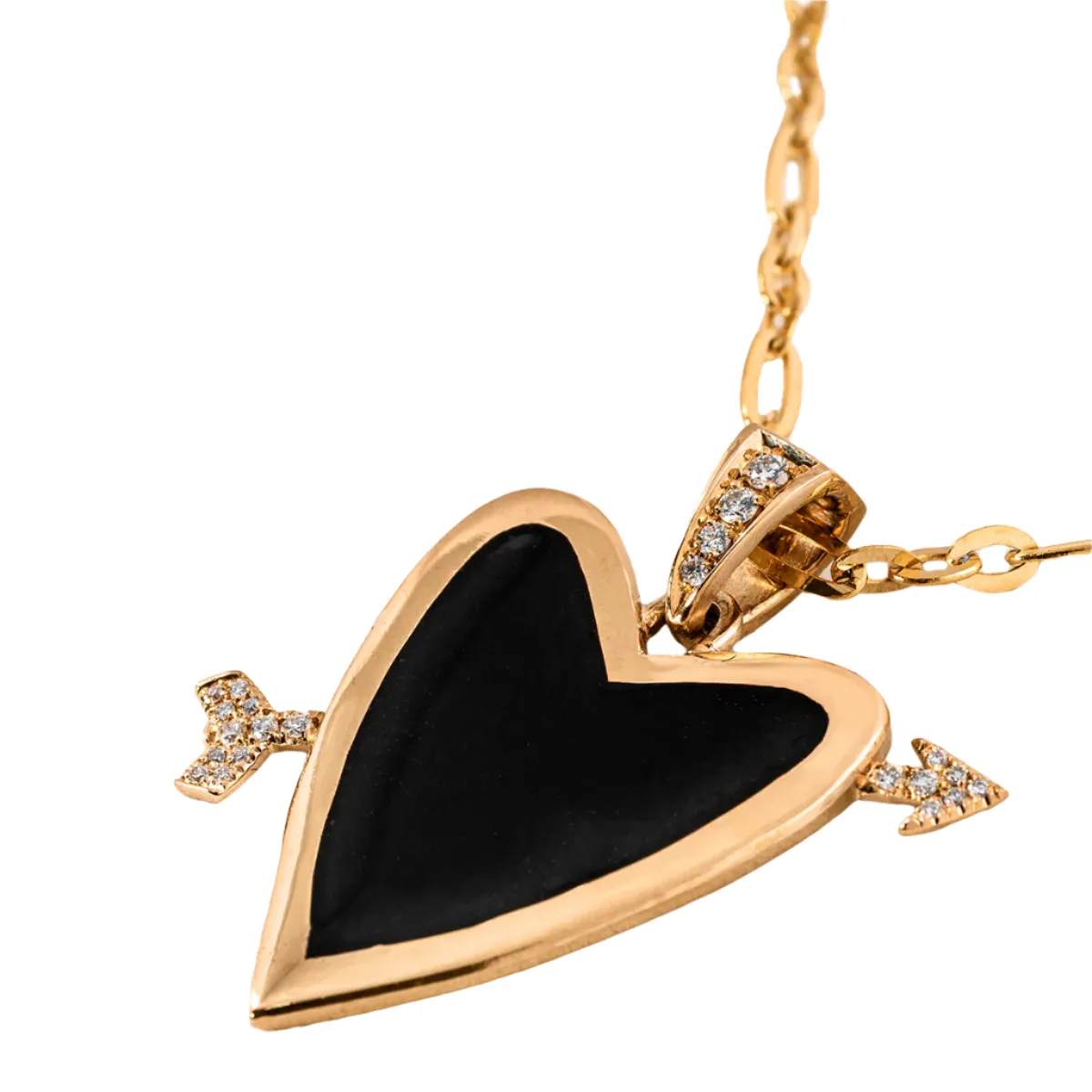 Cupids Heart necklace - Black