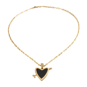 Cupids Heart necklace - Black