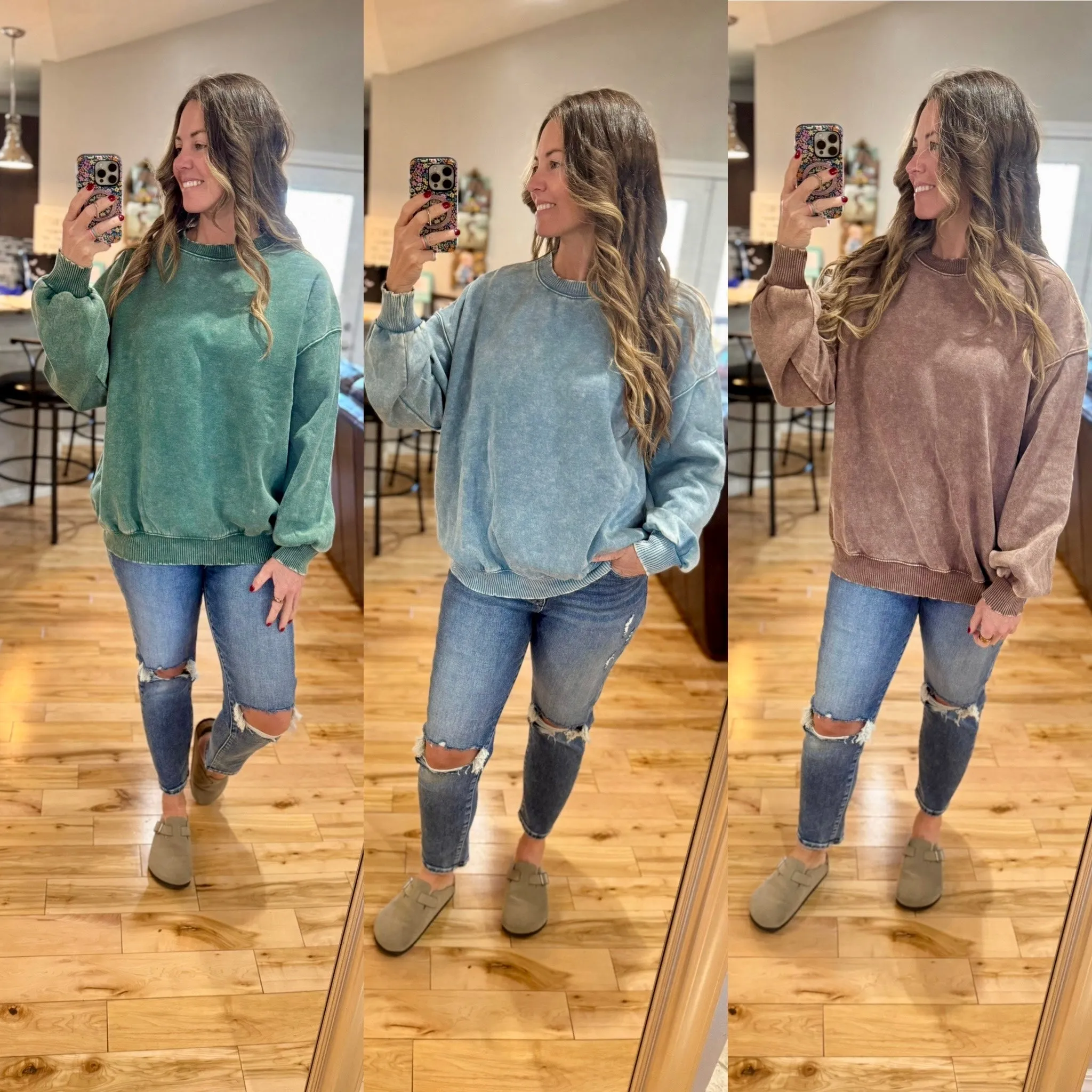 Curvy Zenana acid washed oversized sweatshirt