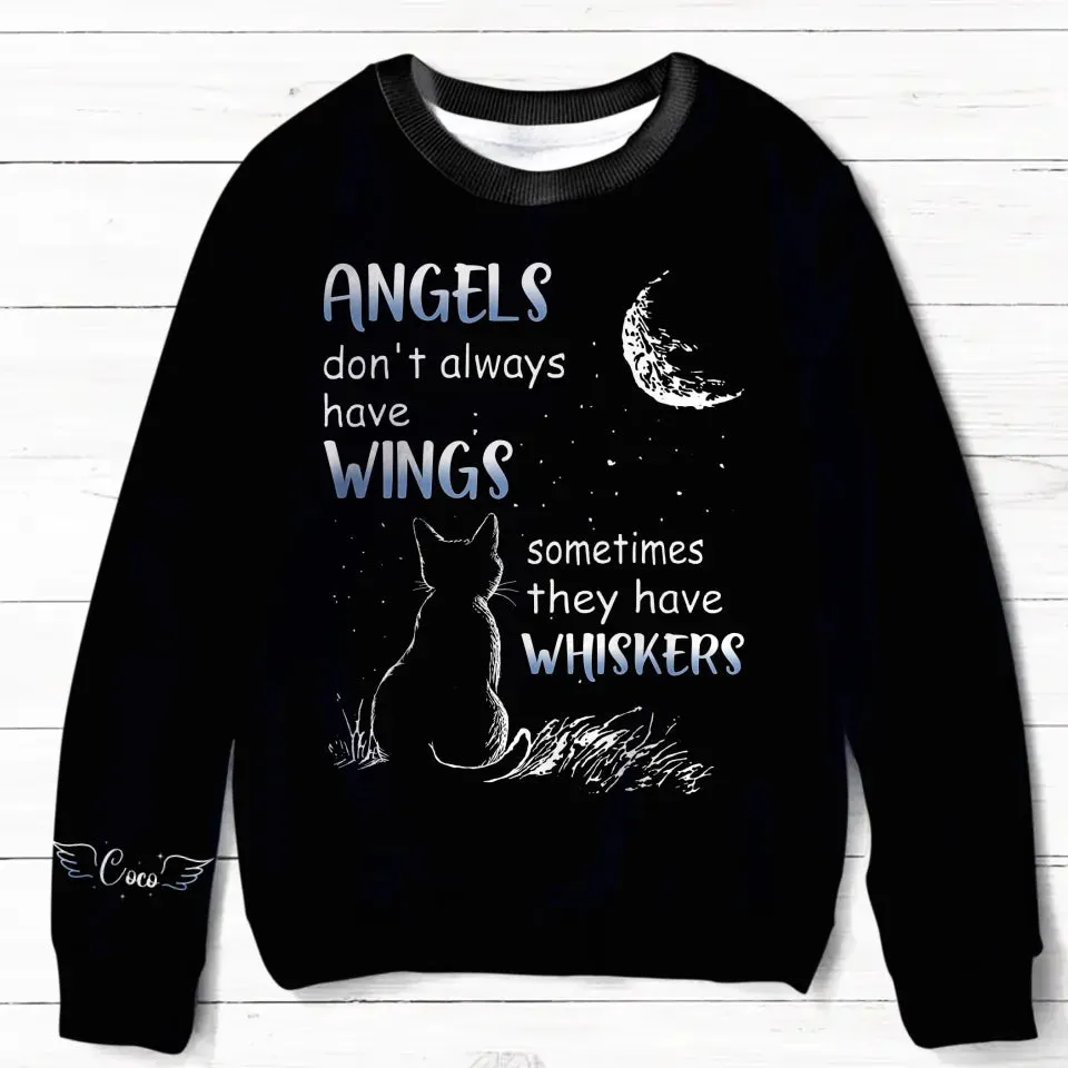 Custom Personalized Memorial Dog/ Cat AOP Sweater - Memorial Gift Idea For Pet Lover - Angels Don't Always Have Wings