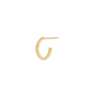 Debbie Hoop Earring - Pyramid Spike Hoop Earring 14k Yellow Gold