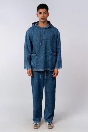 Denim Echo Oversized Hoodie