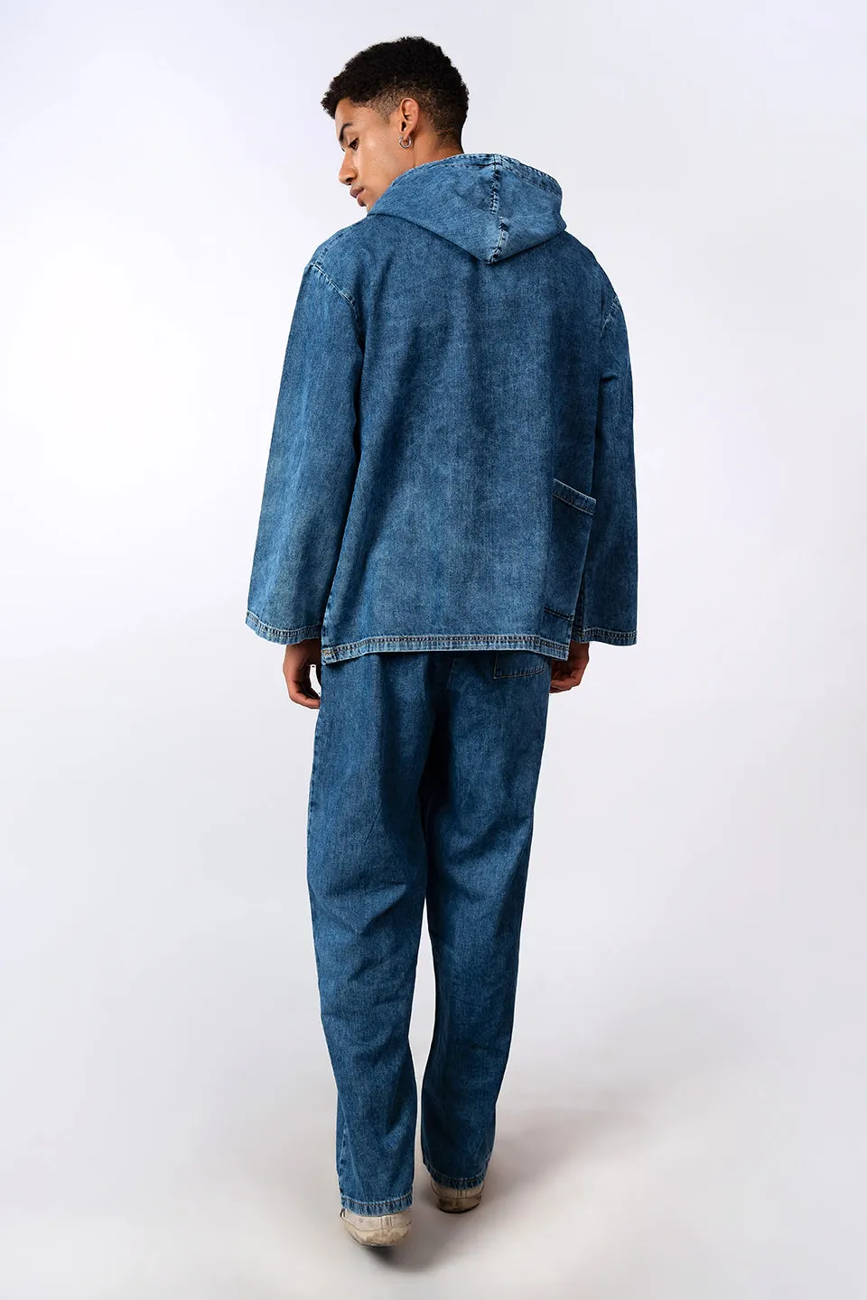 Denim Echo Oversized Hoodie