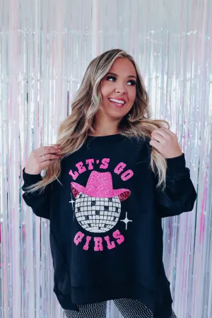 Disco Cowgirl Sequin Sweatshirt - Black
