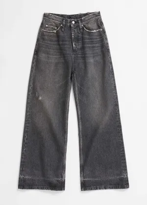 Distressed Black Flared Jeans
