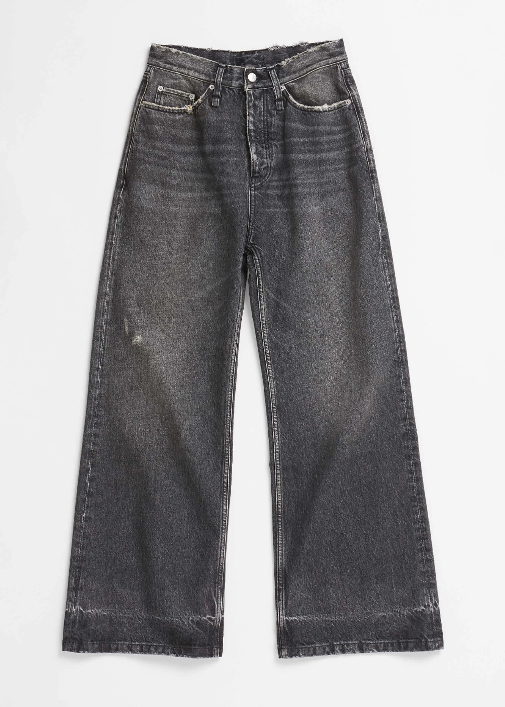 Distressed Black Flared Jeans