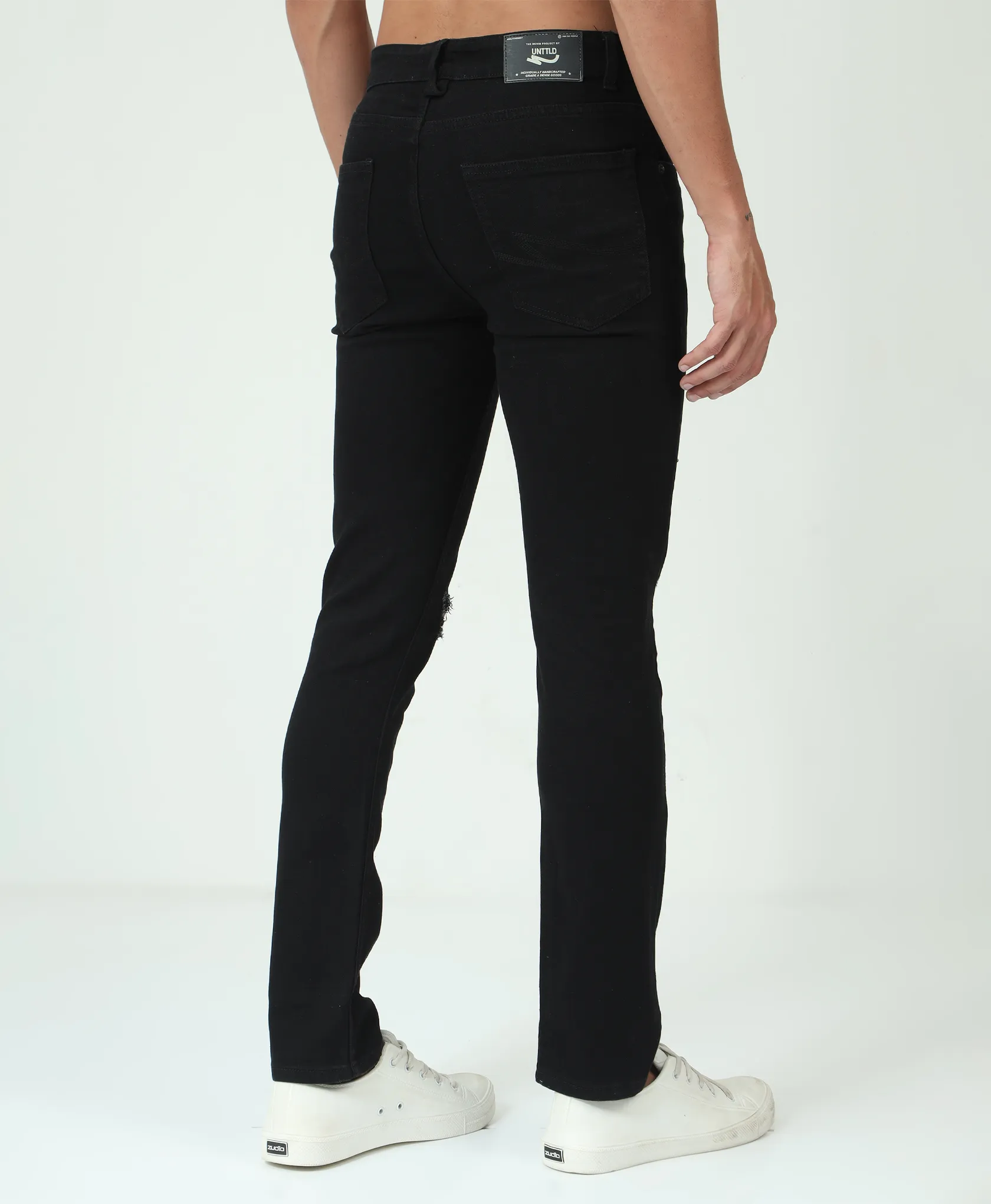 Distressed Black Slim-fit Jeans