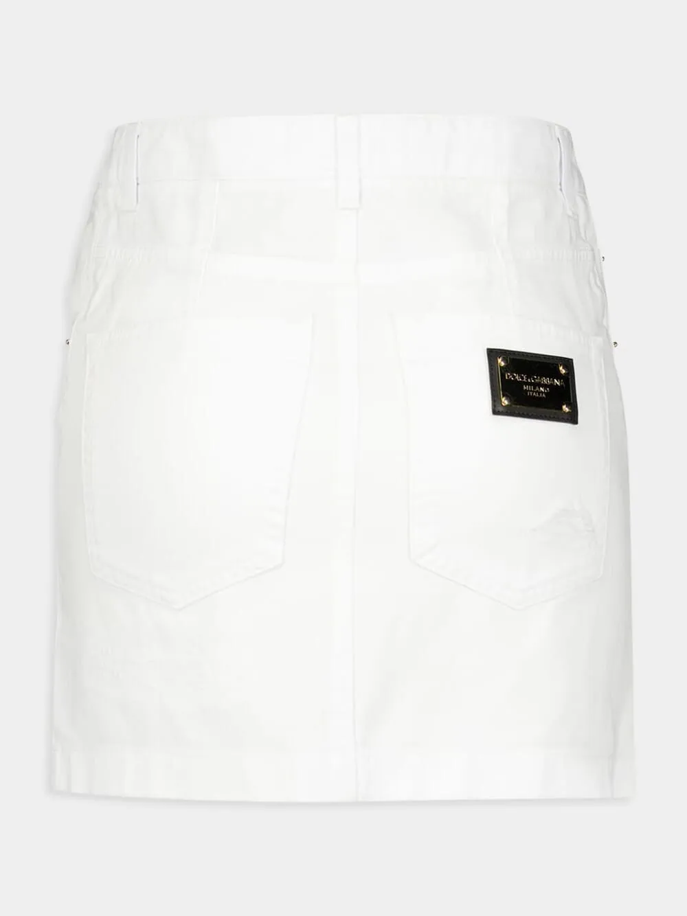 Distressed Denim Miniskirt