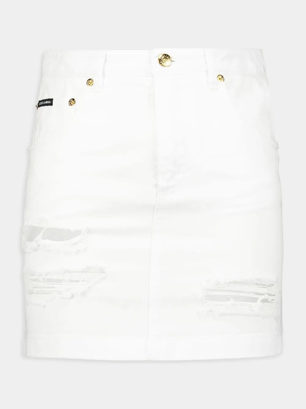 Distressed Denim Miniskirt