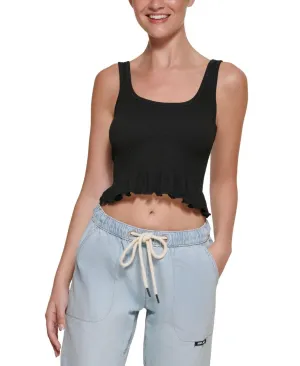 Dkny Jeans Women's Cropped Ruffled-Hem Tank Top E22HAB35