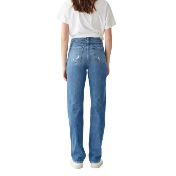 DL1961 High Rise Vintage Straight Jeans in Keller Wash, Size 26