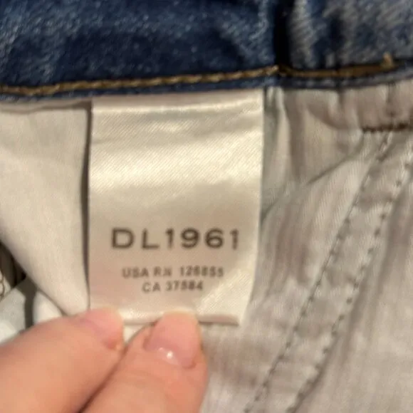 DL1961 Jeans Hepburn High Rise Wide Leg Crop Ankle in Slate Boho Raw Hem Size 26