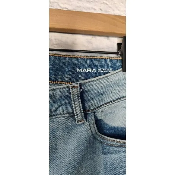 Dl1961 Womens Mara Instasculpt Straight Ankle Jeans Blue Stretch Brookside 27