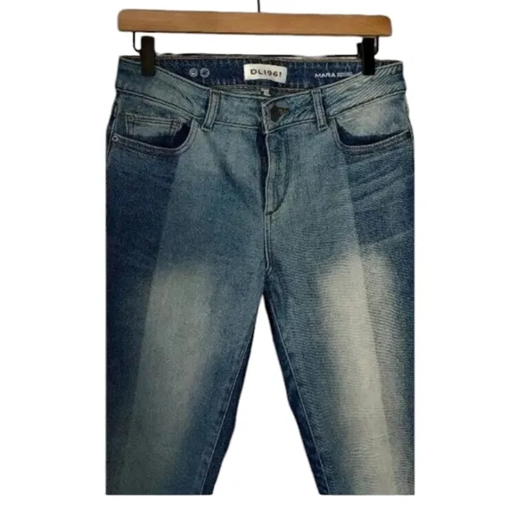 Dl1961 Womens Mara Instasculpt Straight Ankle Jeans Blue Stretch Brookside 27