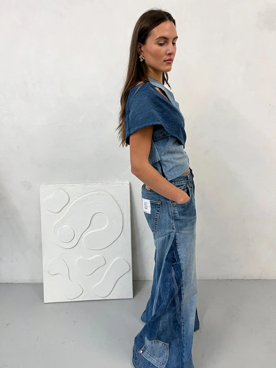 Dora Oversized Upcycled Blue High Waisted Jeans