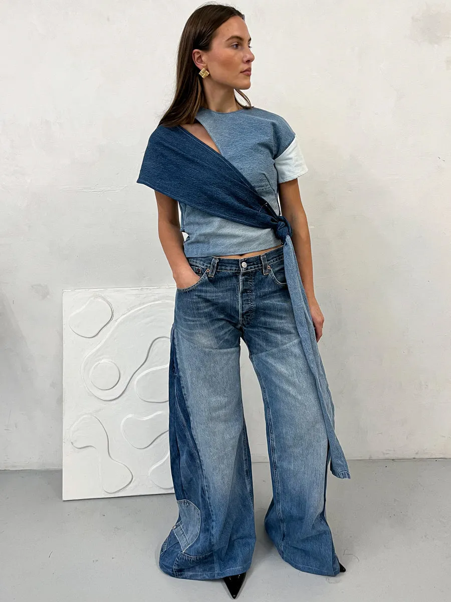 Dora Oversized Upcycled Blue High Waisted Jeans