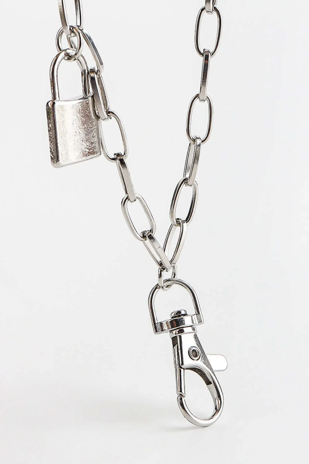 Double Layered Iron Chain Belt with Lock Charm – Trendy