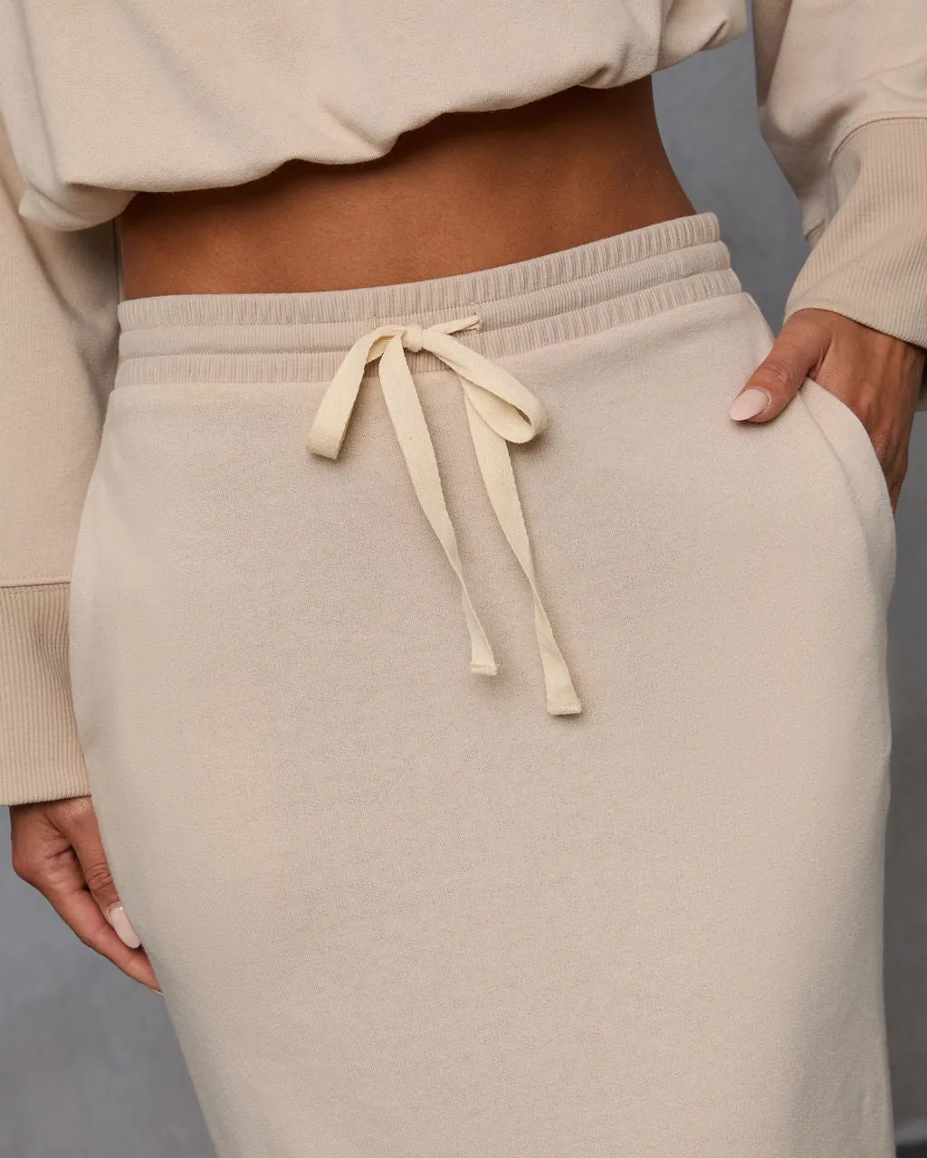 Dreamy Days Fleece Drawstring Maxi Skirt