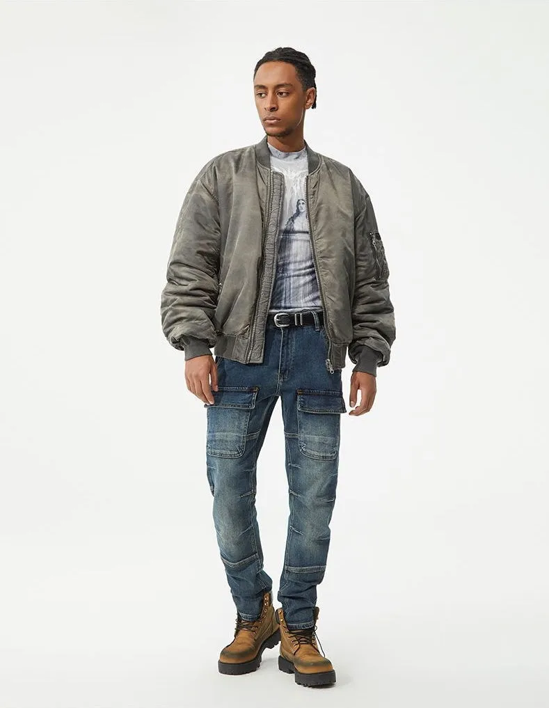 Durable Men's Jeans Featuring Trendy Flap Pockets