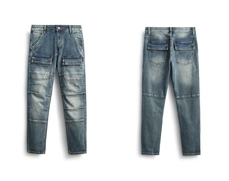 Durable Men's Jeans Featuring Trendy Flap Pockets
