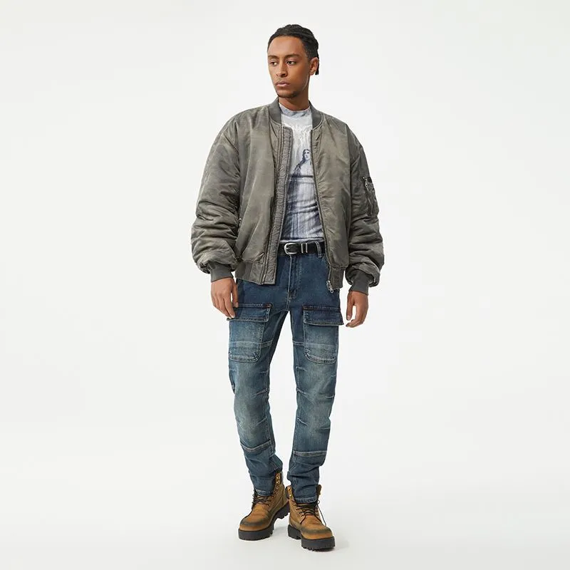 Durable Men's Jeans Featuring Trendy Flap Pockets