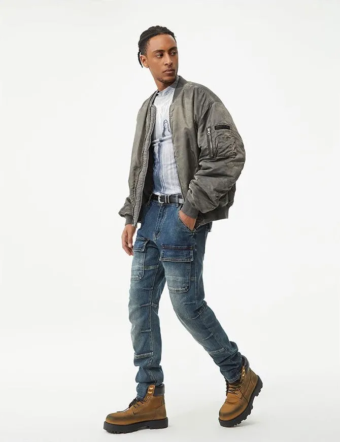 Durable Men's Jeans Featuring Trendy Flap Pockets