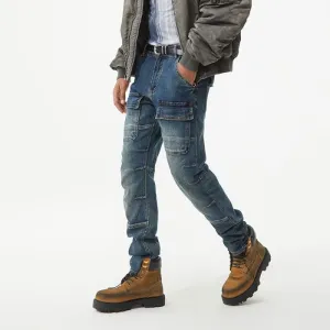 Durable Men's Jeans Featuring Trendy Flap Pockets