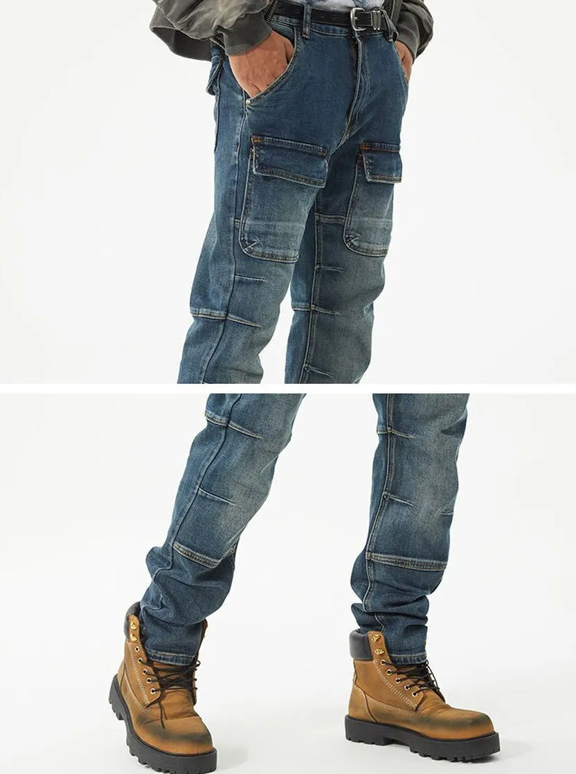 Durable Men's Jeans Featuring Trendy Flap Pockets