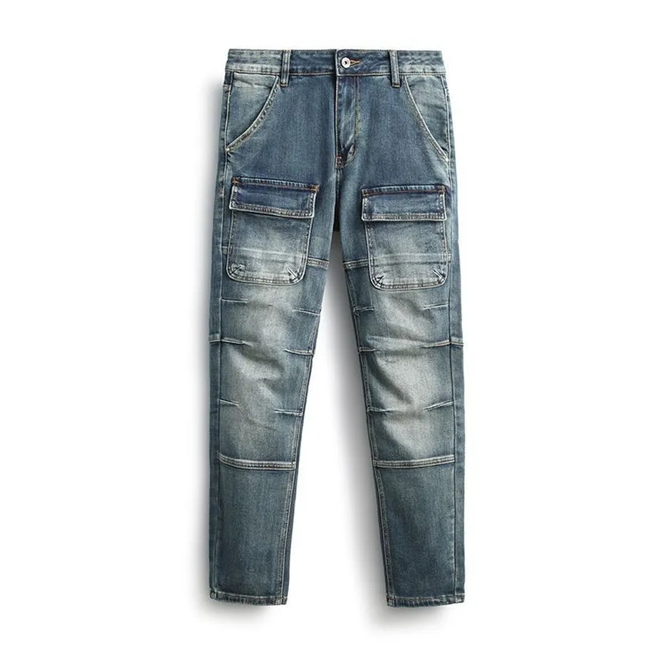 Durable Men's Jeans Featuring Trendy Flap Pockets