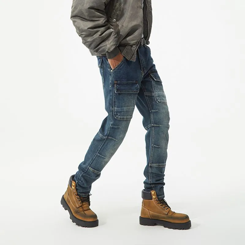 Durable Men's Jeans Featuring Trendy Flap Pockets