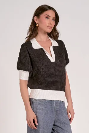 Elan - Women - Black/White Rita Top