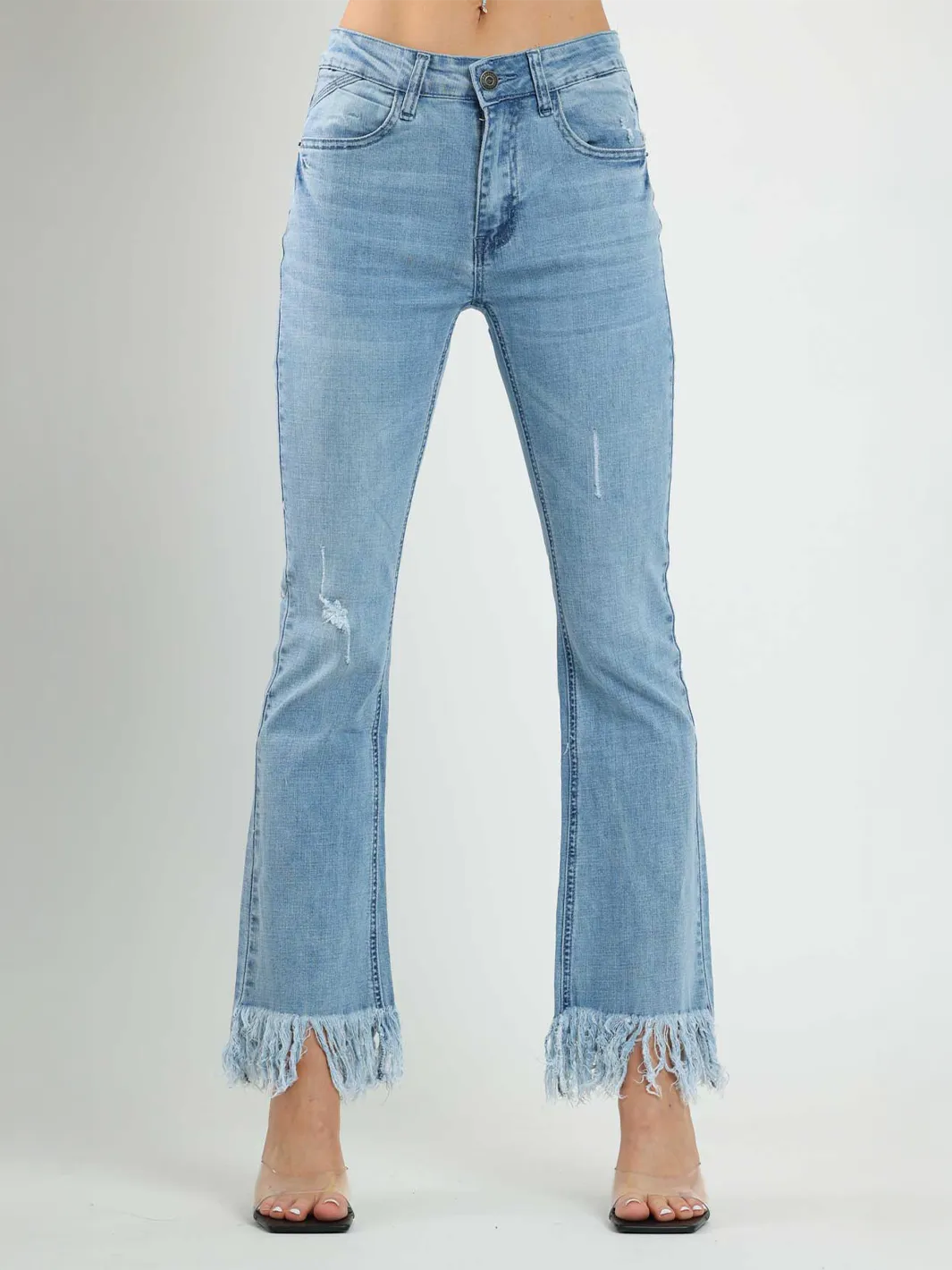 Elena Flared Jeans with Hem Detail