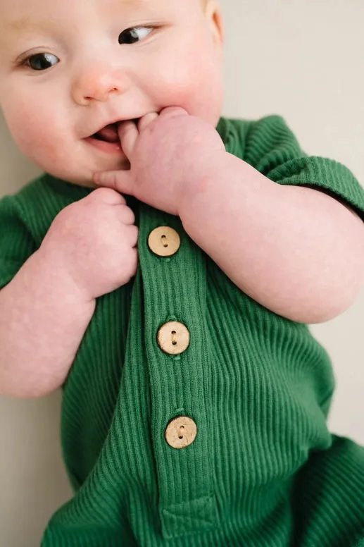Emerald Ribbed Romper
