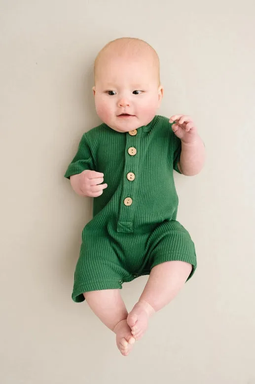 Emerald Ribbed Romper