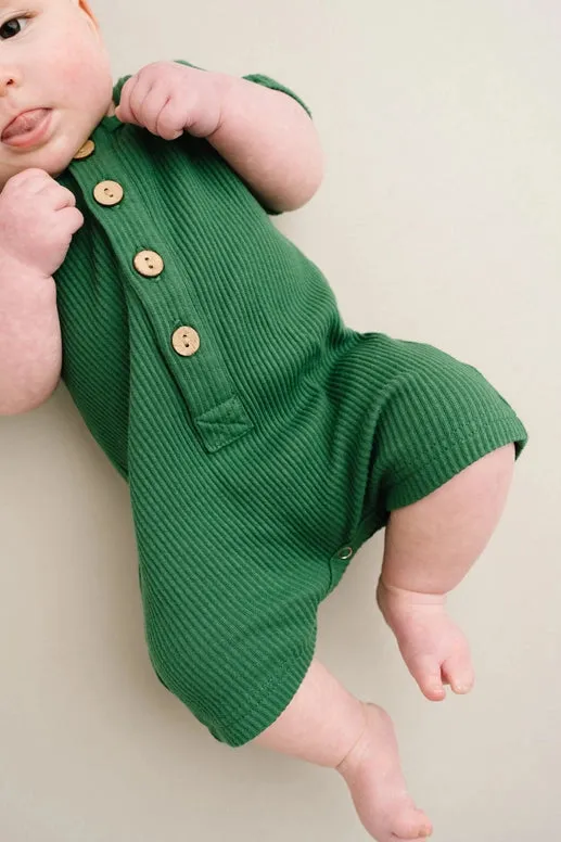 Emerald Ribbed Romper