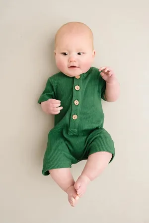 Emerald Ribbed Romper