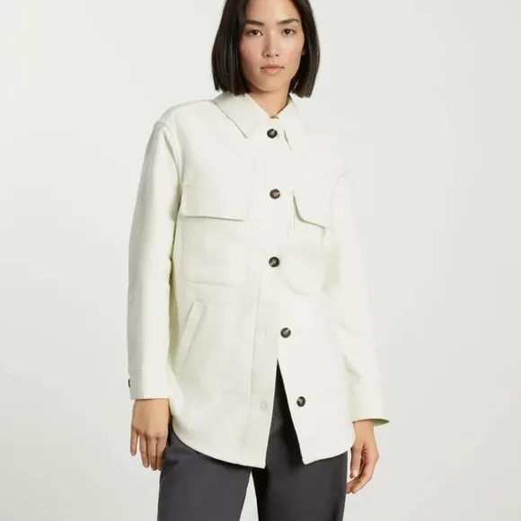 Everlane The Oversized Shirt Jacket Boxy Button Front Fall Shacket Sweater Small