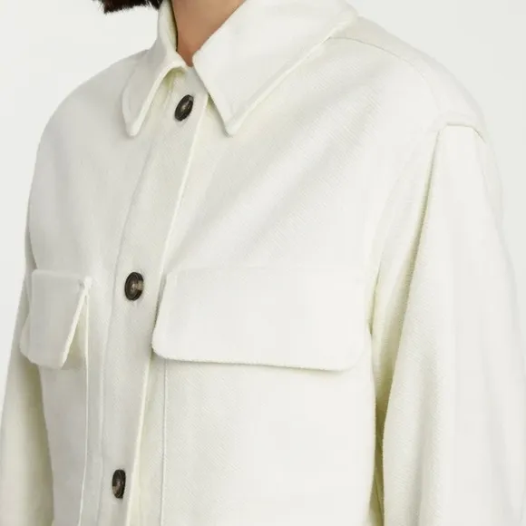 Everlane The Oversized Shirt Jacket Boxy Button Front Fall Shacket Sweater Small