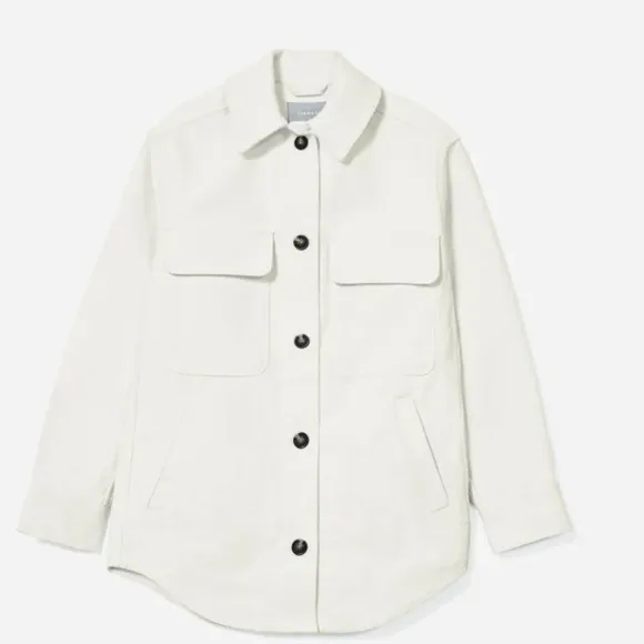 Everlane The Oversized Shirt Jacket Boxy Button Front Fall Shacket Sweater Small