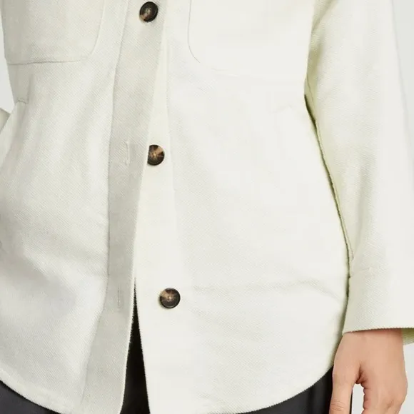 Everlane The Oversized Shirt Jacket Boxy Button Front Fall Shacket Sweater Small