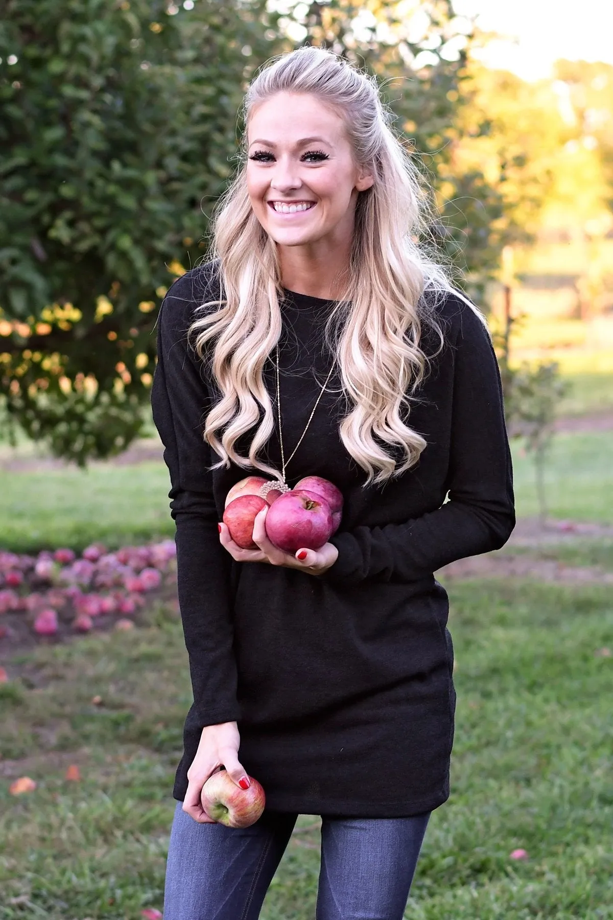 Fall Feels Black Tunic Top